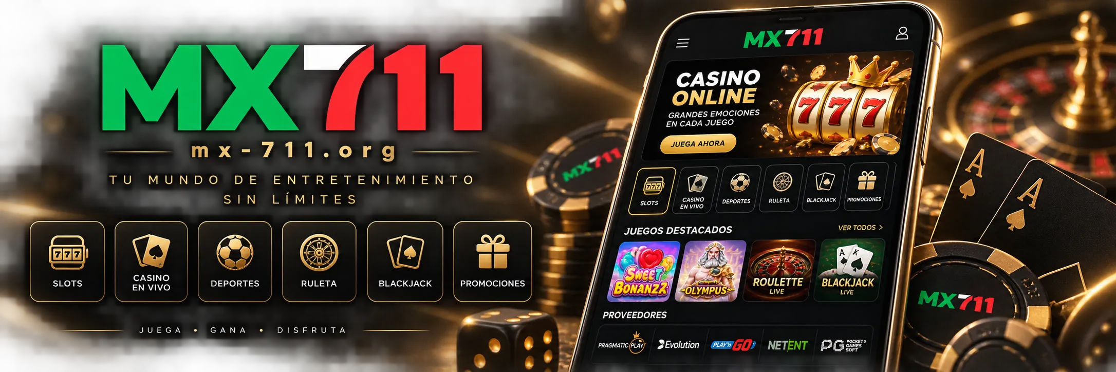 Interfaz de selección de juegos de casino online en dispositivo móvil