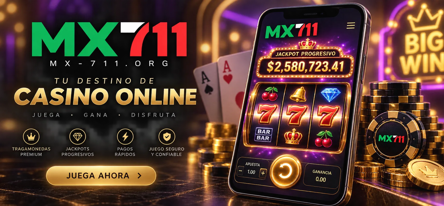 Pantalla de tragamonedas en línea mostrando contador de jackpot progresivo