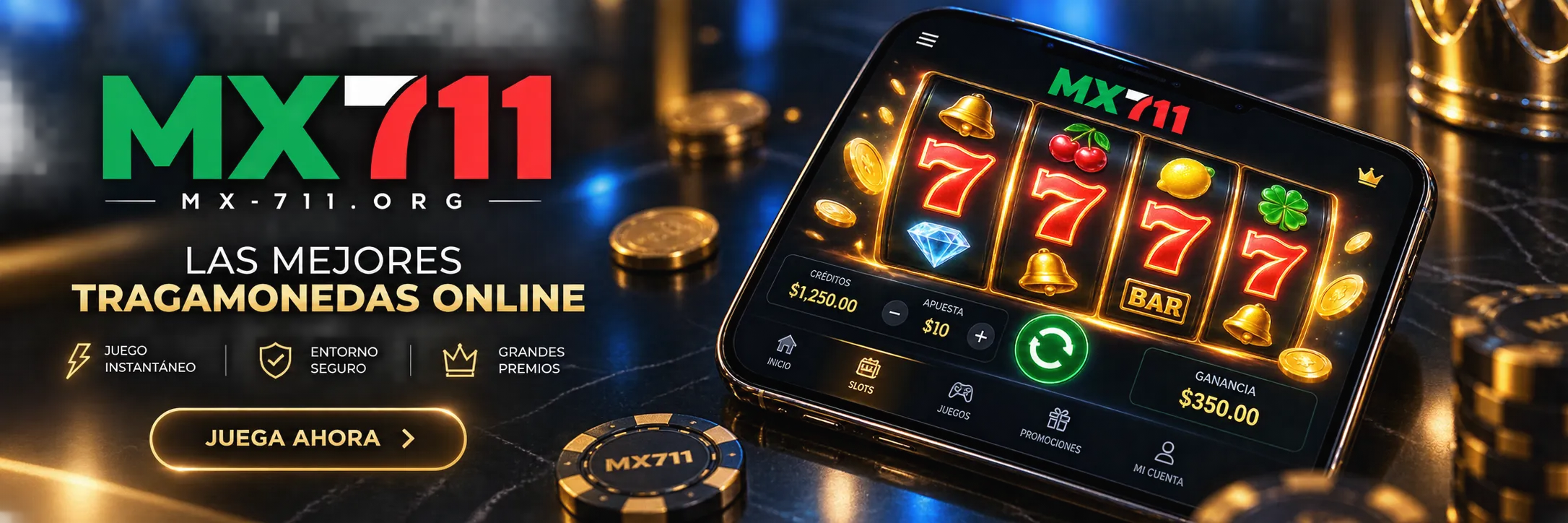 Interfaz de juego de tragamonedas en dispositivo móvil para análisis de volatilidad